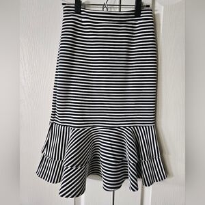 Banana Republic striped trumpet pencil skirt, 0